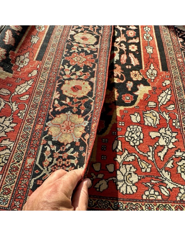 Rare 19th C Antique Farahaan Rug with Crosses