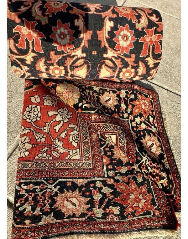 Rare 19th C Antique Farahaan Rug with Crosses