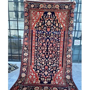 Rare 19th C Antique Farahaan Rug with Crosses