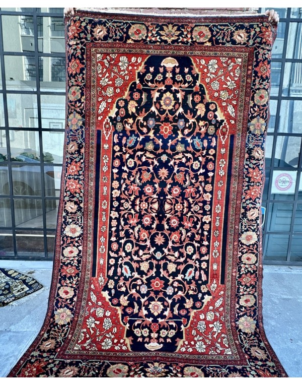 Rare 19th C Antique Farahaan Rug with Crosses