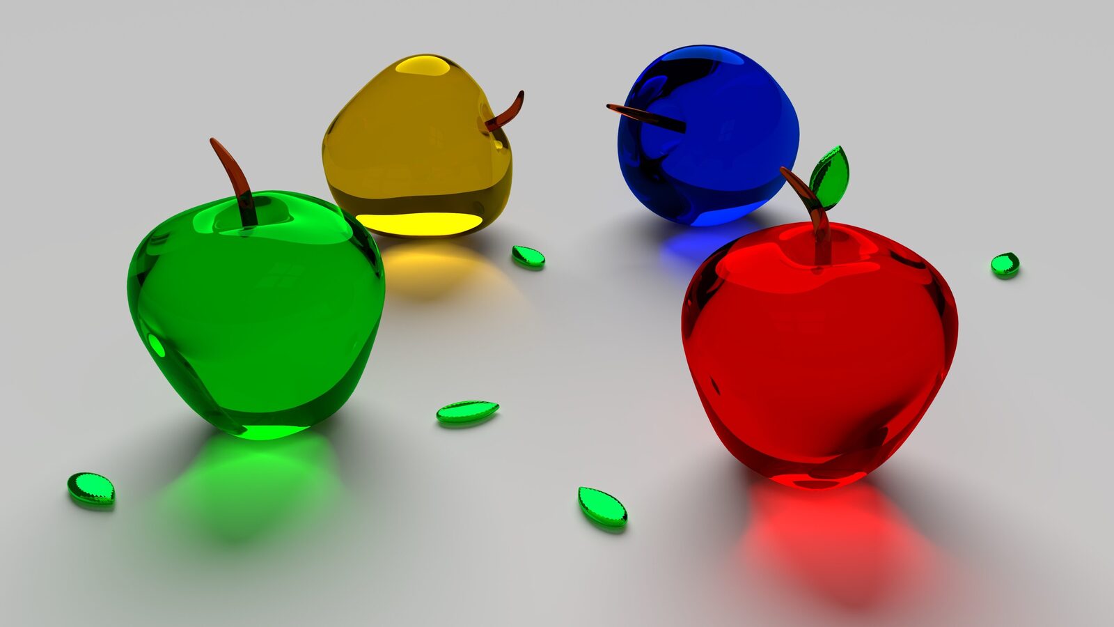 Glass Apple Figurines