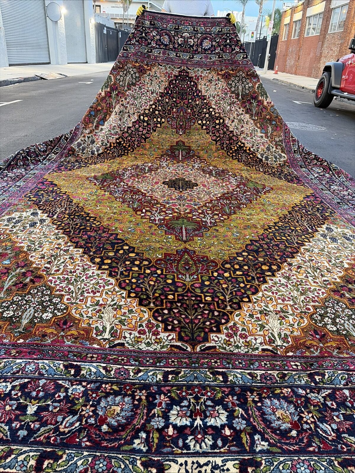 19th  century  Lavar Kerman antique Persian rug