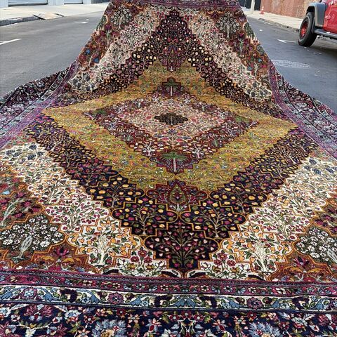19th  century  Lavar Kerman antique Persian rug