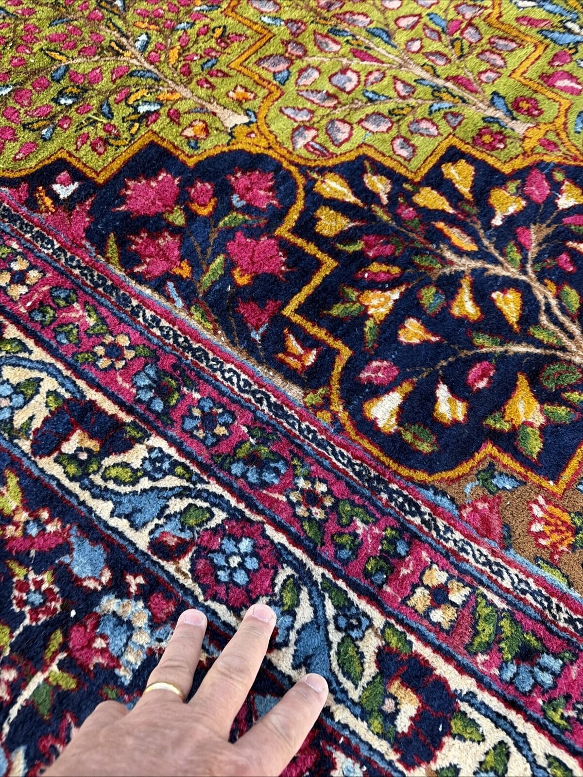 19th  century  Lavar Kerman antique Persian rug