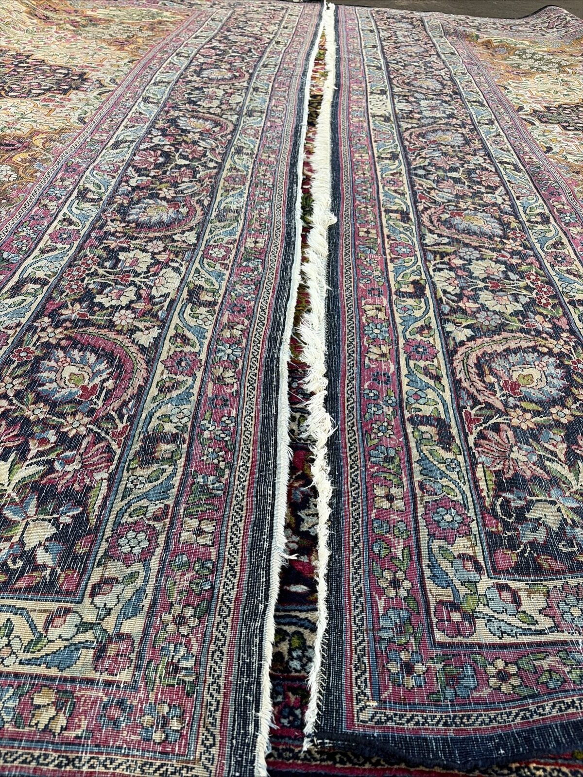 19th  century  Lavar Kerman antique Persian rug