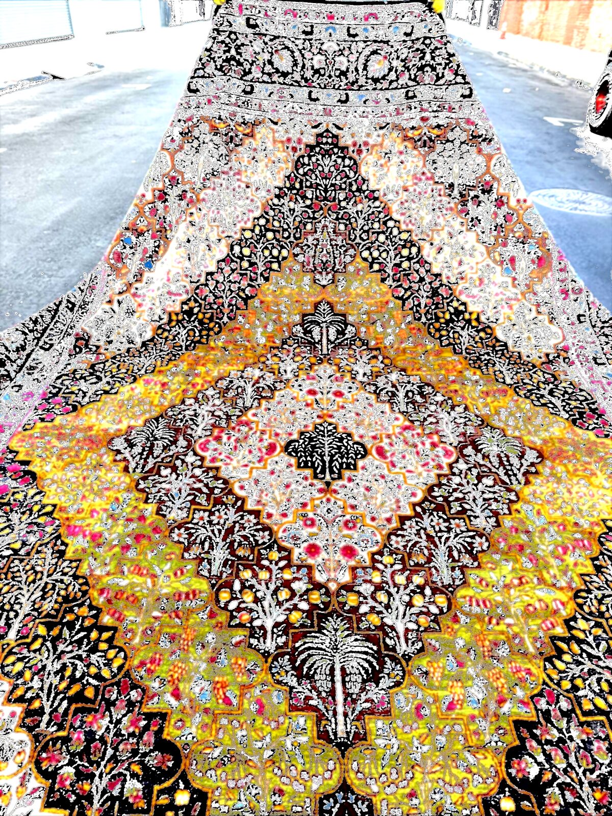 19th  century  Lavar Kerman antique Persian rug