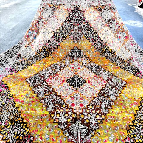 19th  century  Lavar Kerman antique Persian rug